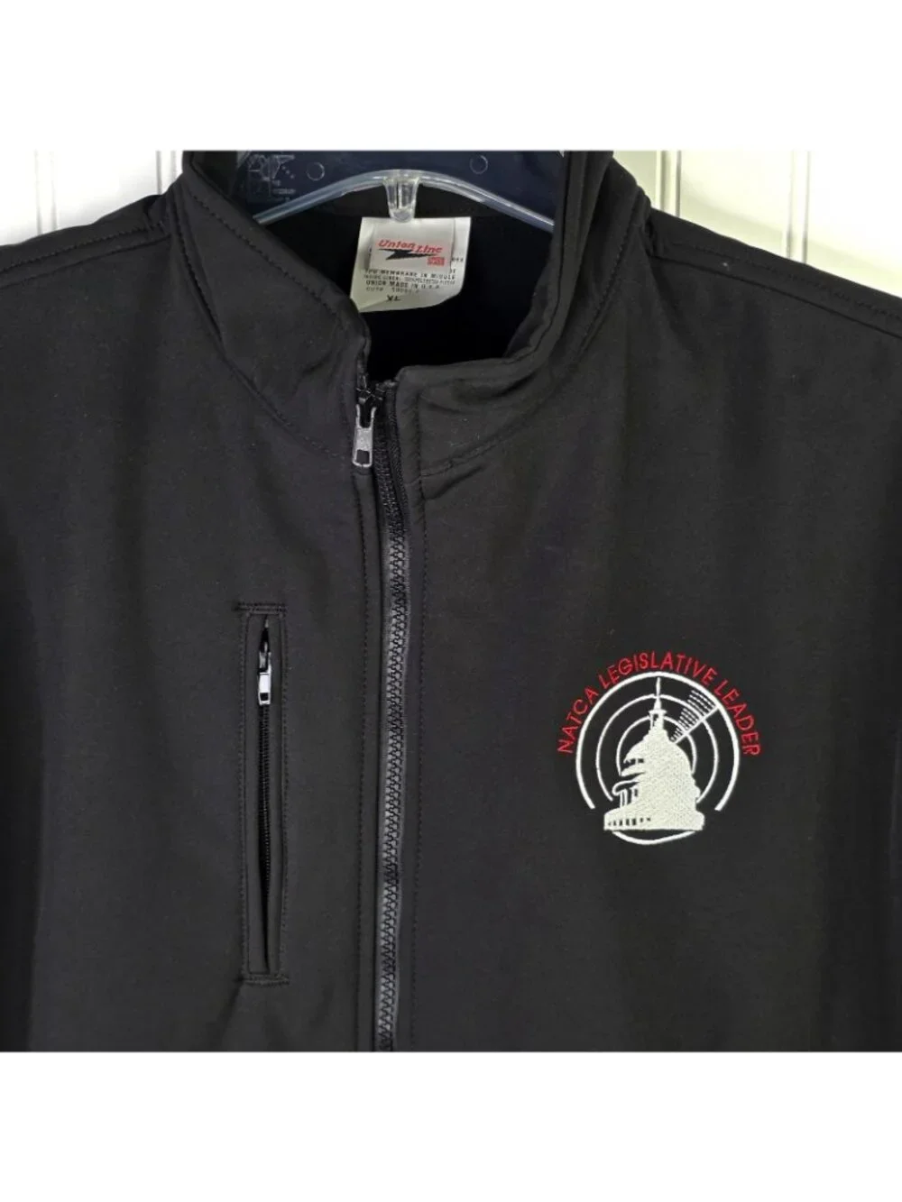 Vintage NATCA Air Traffic Controller Jacket XL Black USA Union Made ATC Aviation